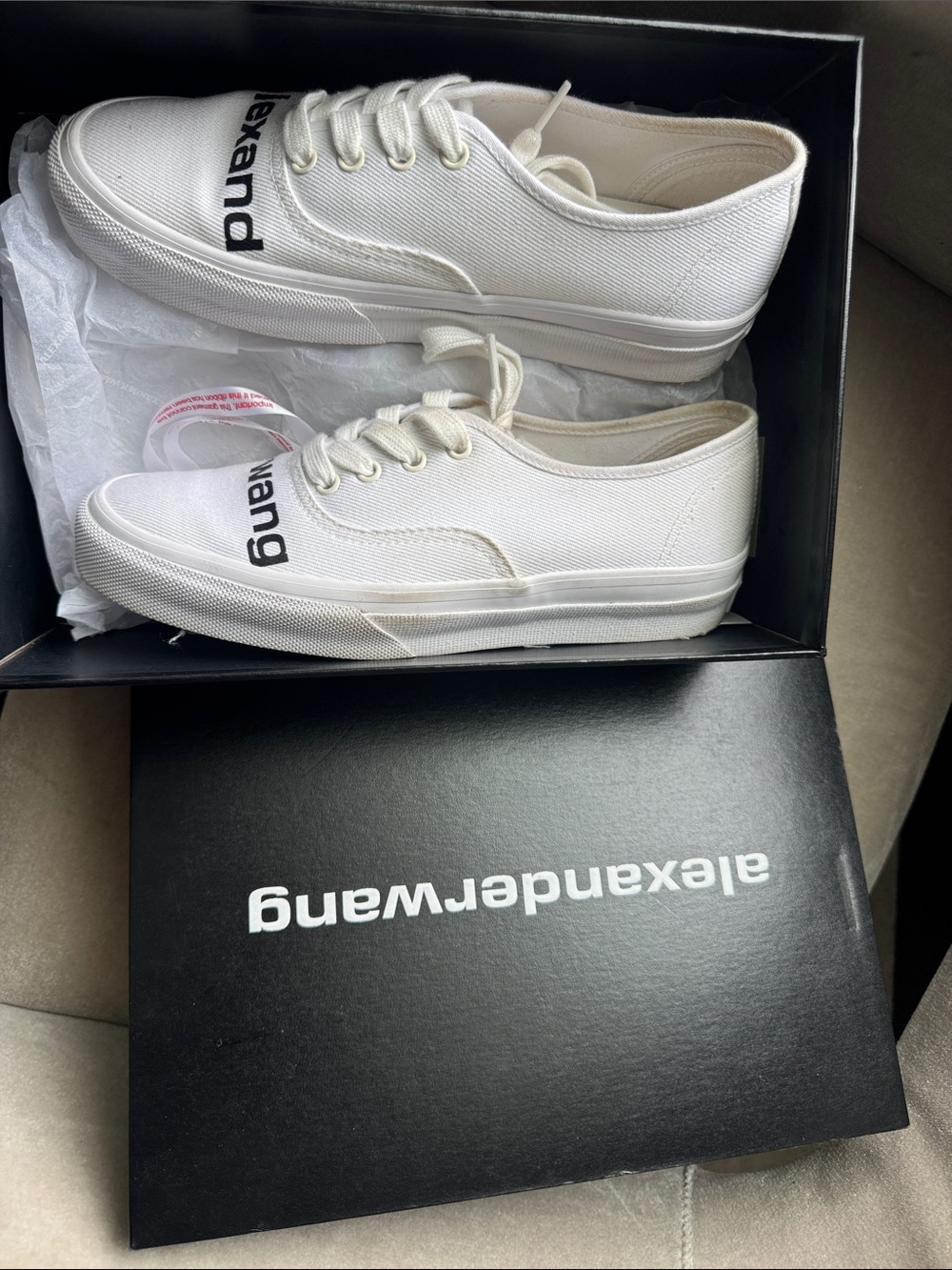 Alexander Wang White Canvas Shoes sz 40